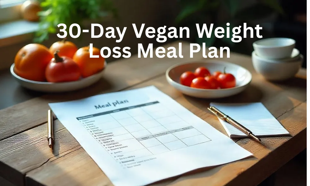 Weekly vegetarian weight loss meal plan with grocery checklist