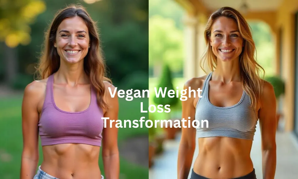 30-day vegan challenge weight loss before and after photo