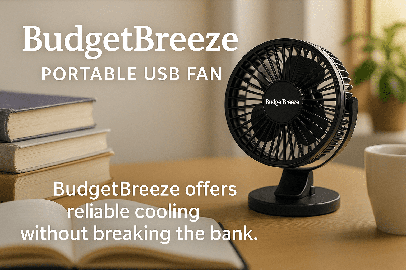 BudgetBreeze fan on study table