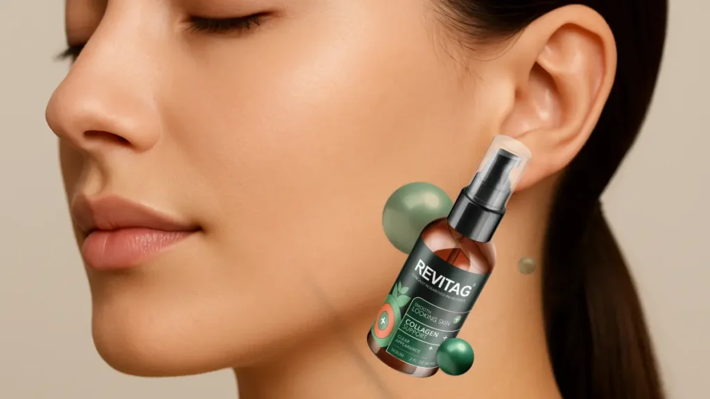 Close-up of smooth, clear skin on a woman’s cheek and jawline in soft, natural lighting