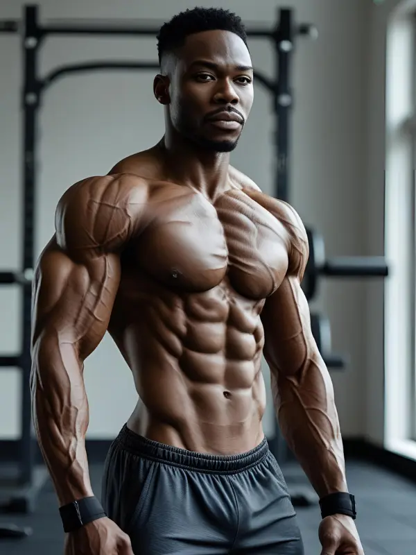 Muscular athlete demonstrating strength, representing muscle growth with Advanced Amino Formula.