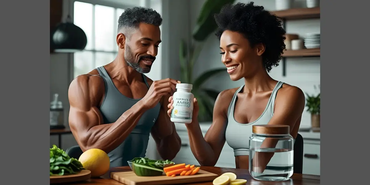Person incorporating Advanced Amino Formula into their active daily routine, symbolizing effortless health integration.